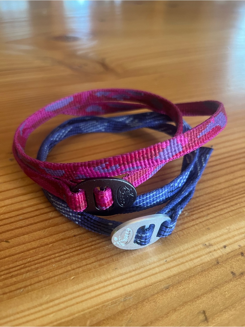 Chaco Pink and Purple Adjustable Strap Wrap Bracelets - Set of 2